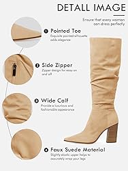 PiePieBuy Womens Faux Suede Knee High Boots Pointed