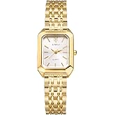 Lancardo Women Square Wrist Watch: Classic Gold Silver Tone Band Case Quartz Analog Link Dress Watch for Lady Birthday Womens Day Mothers Day