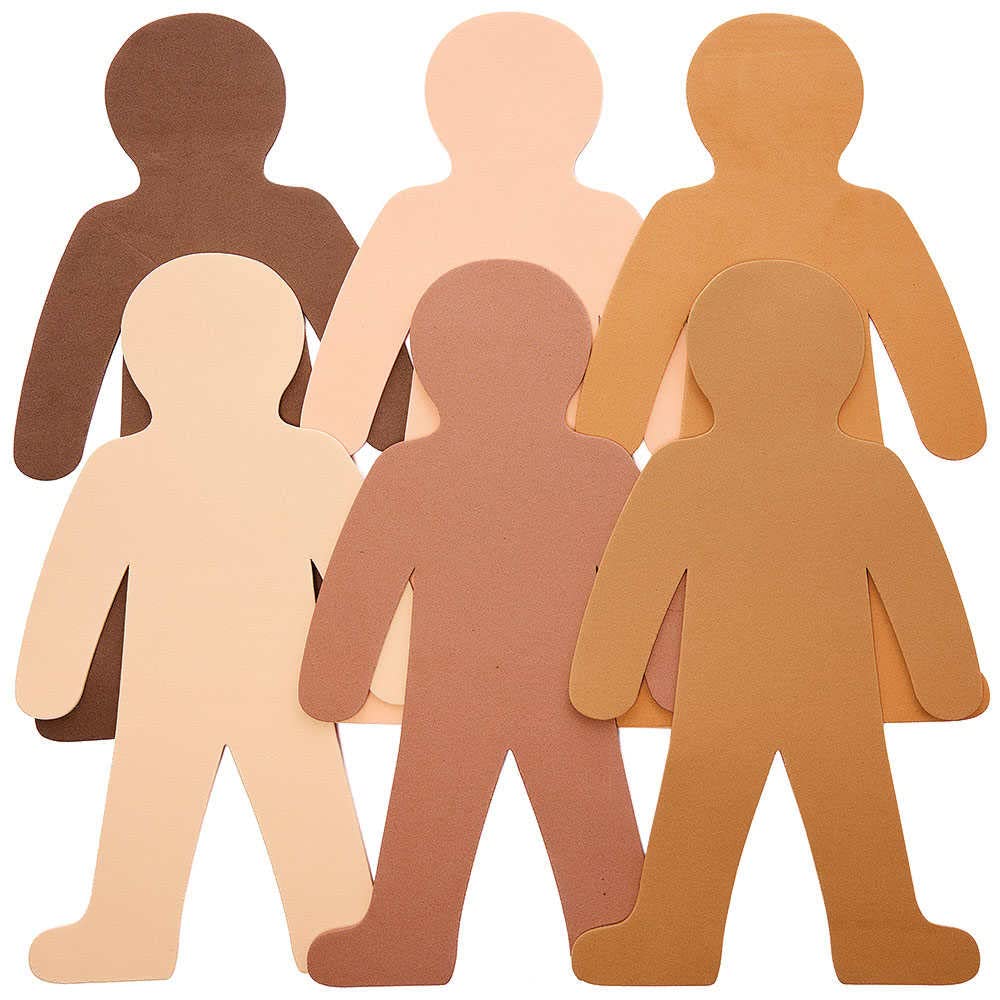 Baker Ross FX229 Skin Tone People Foam Cut Outs - Pack of 24, Arts and Crafts for Kids, Art Supplies and Craft Materials