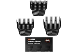 AMORKA 3 Professional Trimmer Guards for Manscaped The Lawn Mower 5.0 Ultra - 7 Cutting Lengths from 1/18"-1/2" Fit for Manscaped Lawn Mower 5.0 Trimmer Replacement Guards