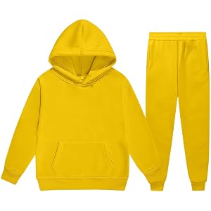 Toddler Kids Sweatsuit Girls Boys 2 Piece Tracksuit Jogging Outfits Set Hooded Sweatshirt and Jogger Sweatpants Clothing Sets