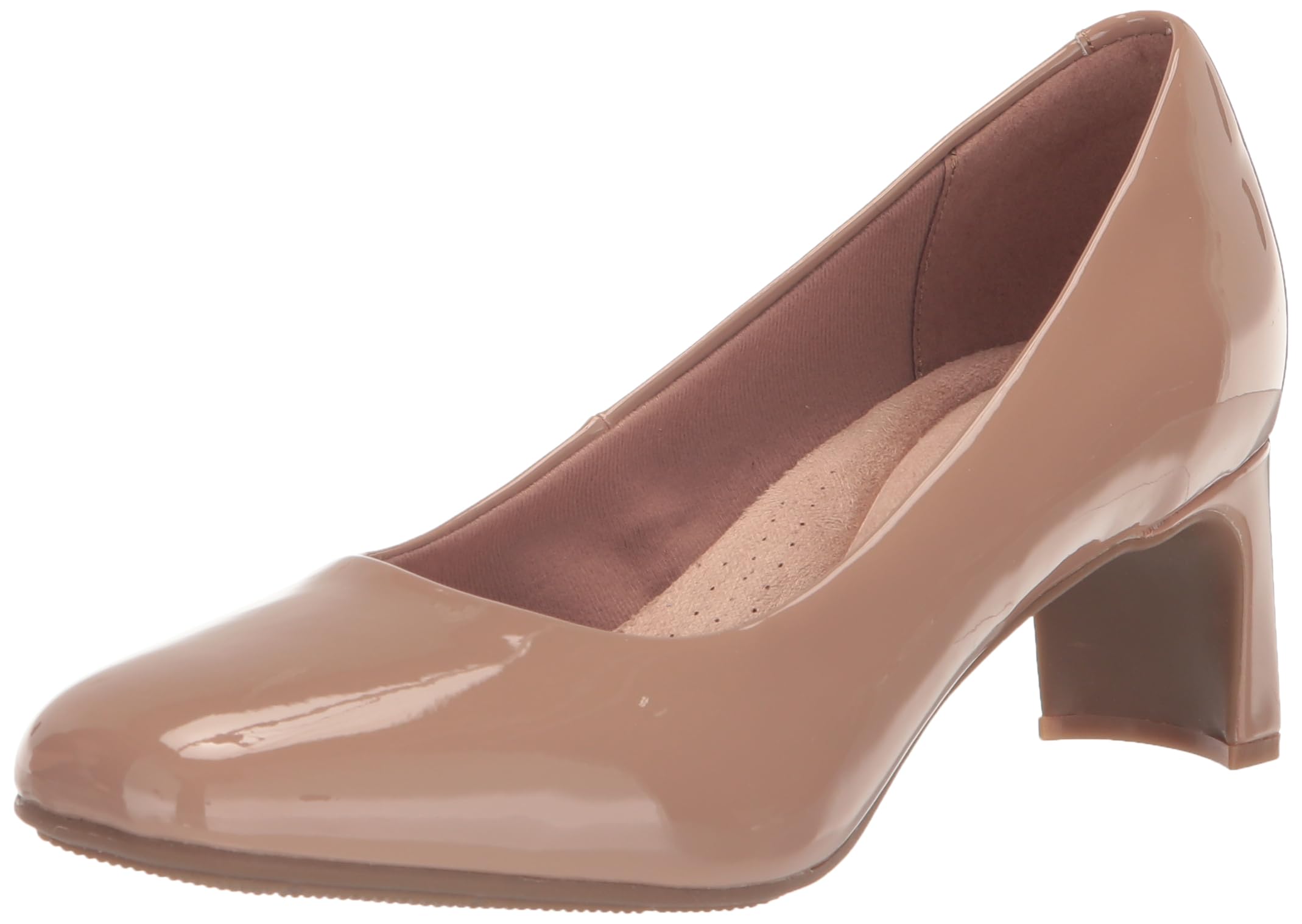 Clarks Women’s Kyndall Iris Pump, Warm Beige Synthetic, 8