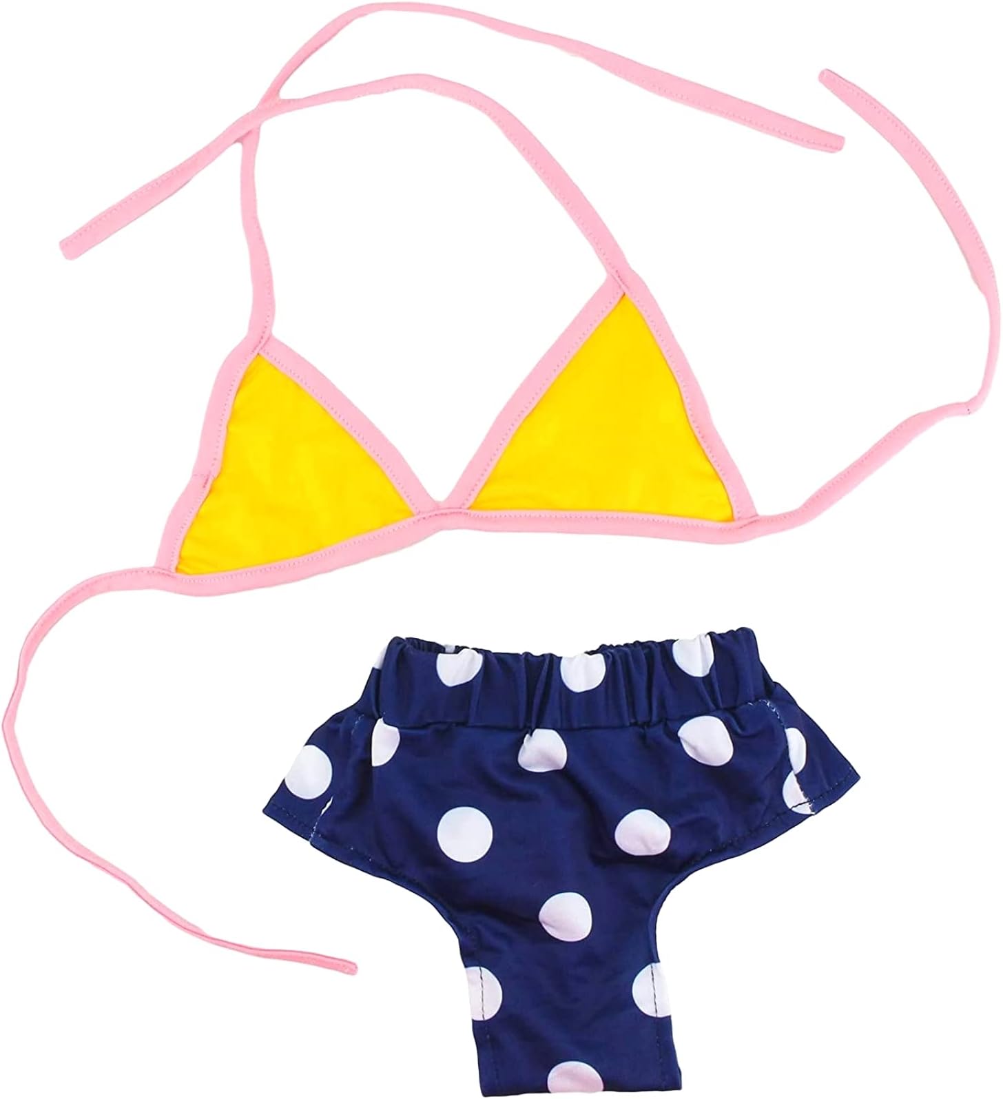 Midlee Yellow & Blue Polka Dot Dog Bikini
