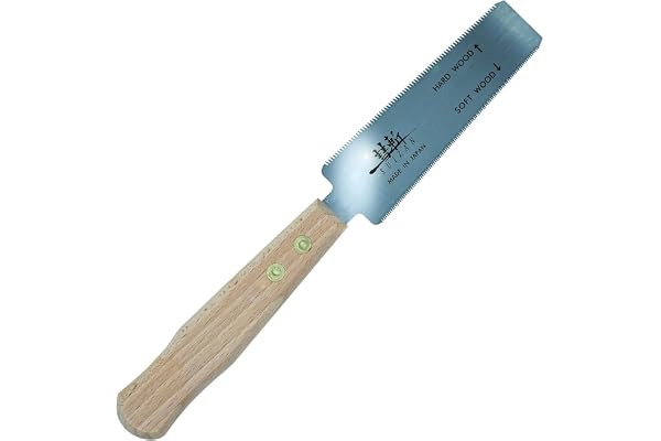 SUIZAN Flush Cut Saw 5" - Professional Japanese Pullsaw Ryoba Double Edge Handsaw Woodworking Tools