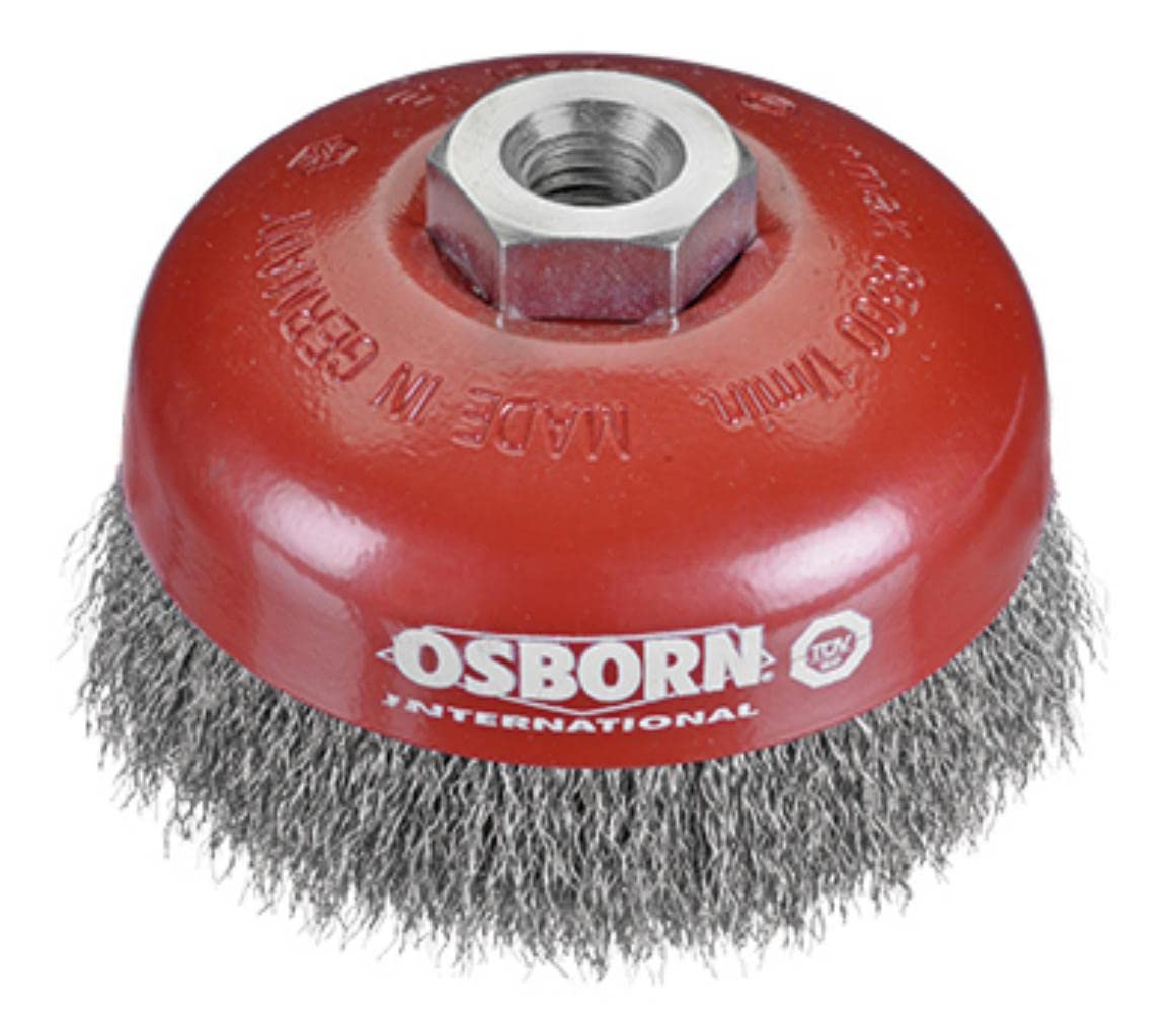 Osborn 2008613064 - Cepillo taza acero latonado de alambre ondulado con tuerca M14 y filamento Ø 0.30 mm (100x30)