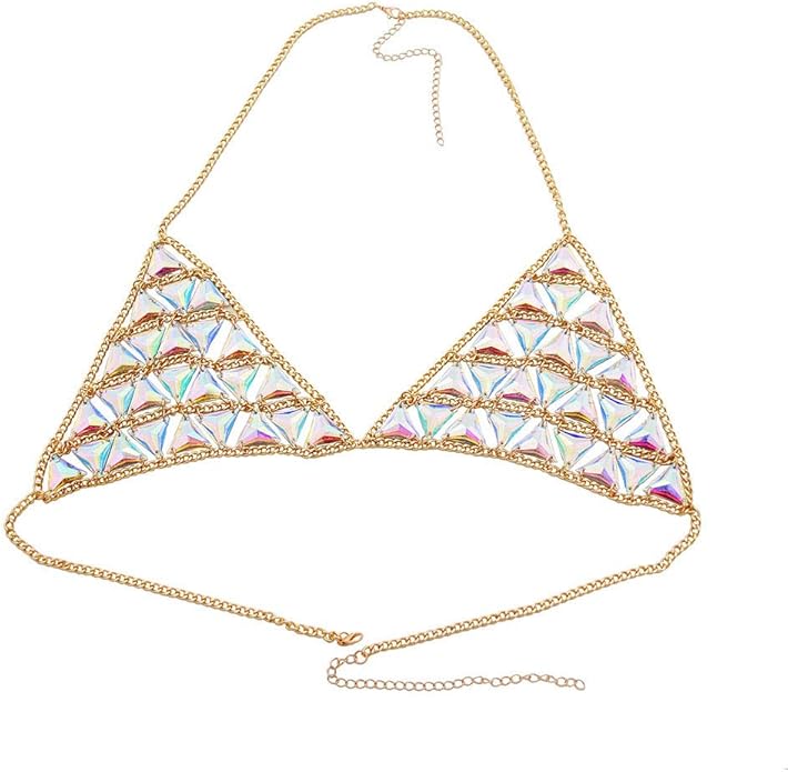 Mehrlagige Körperkette Gold - Stylischer Brustschmuck Für Partys