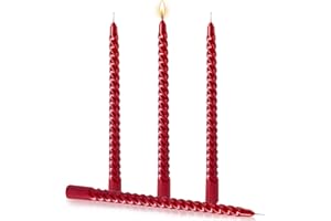 EOTMP Christmas Candles Red Glossy Metallic Style Candles,4 Pack Tapered Candles,No Drip Smokeless 10 Inch Odorless Candles,Slow Burning Candle Sticks Christmas Candles