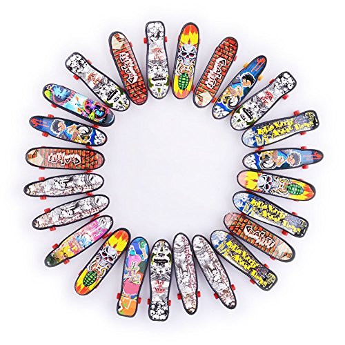Sakiyr 24pcs Mini Finger Skateboard Unique Fingerboards Kids Toy Collection