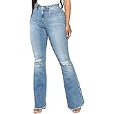 Bell Bottom Jeans for Women Skinny Flared Jeans Elastic High Waisted Vintage 70s Classic Stretchy Wide Leg Denim Pants