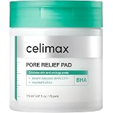 celimax Pore Relief Toner Pads, Heartleaf BHA Exfoliating Toner Pads, 70ct | Heartleaf JWG Peeling Face Pads for Gentle Exfoliation, Korean Pore Minimizer, 0.5% BHA, Hyaluronic Acid, Dual Texture