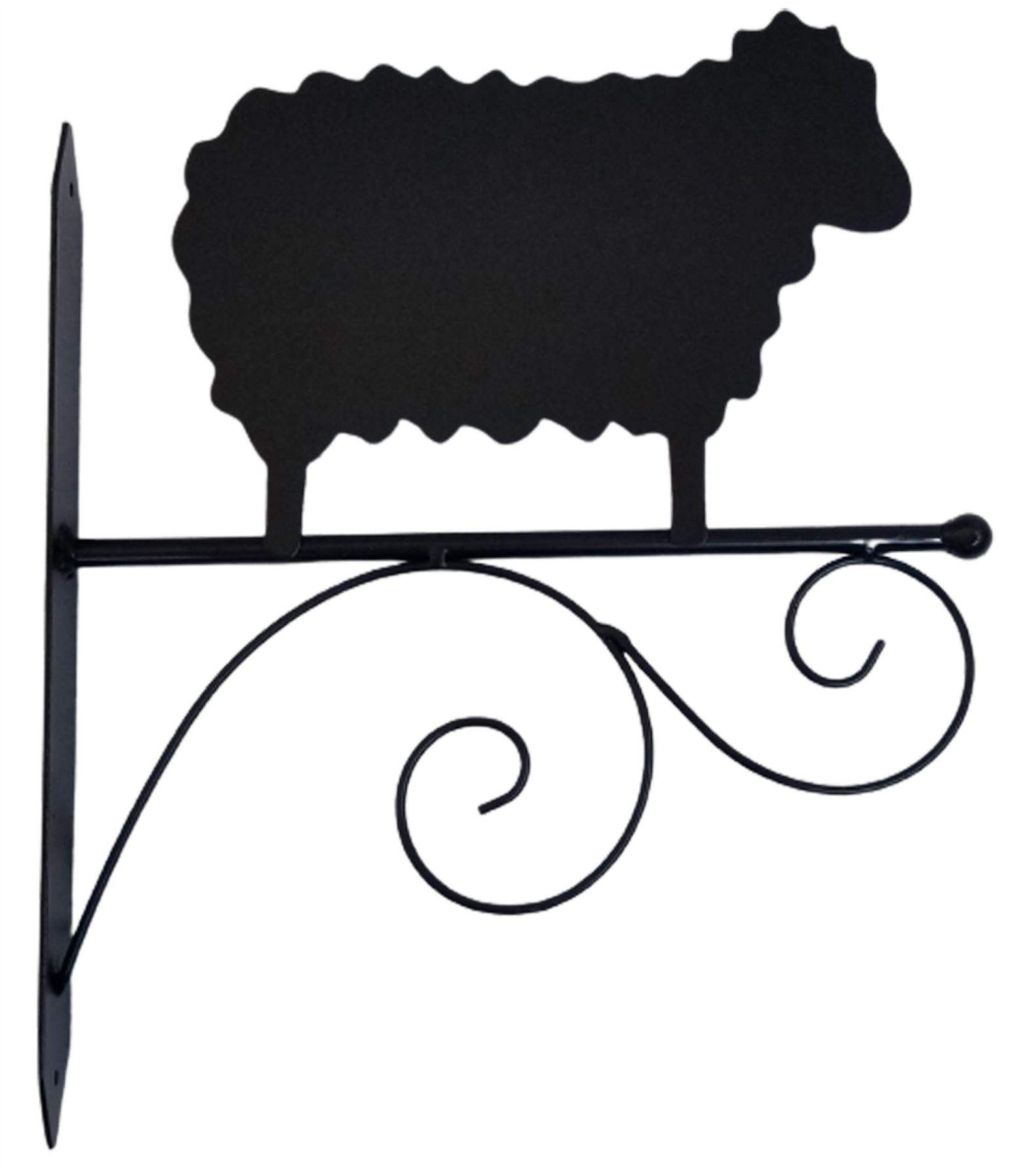 SK Style Sheep Wall Bracket - Metal Hanging Bracket Black Silhouette Animal Design