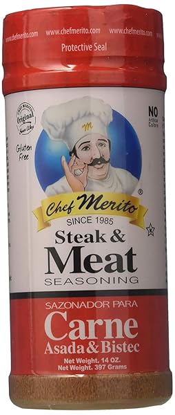 CHEF MERITO CARNE ASADA STEAK & MEAT SEASONING, 14 OUNCE