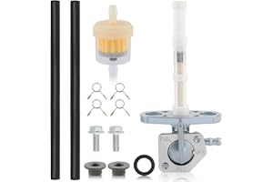 CARBBIA 16950-GCF-671 Fuel Petcock Valve Compatible with HONDA XR50R XR70R XR80R XR100R CRF50F CRF70F CRF80F CRF100F CRF150F CRF230F 16950-GEL-701 Petcock with Gas Oil Fuel Filter Tubing Fixed spring