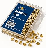JKG 300 x Gold Metal Push Pins for Notice Boards Cork Bulletin Map Pin Art view 2