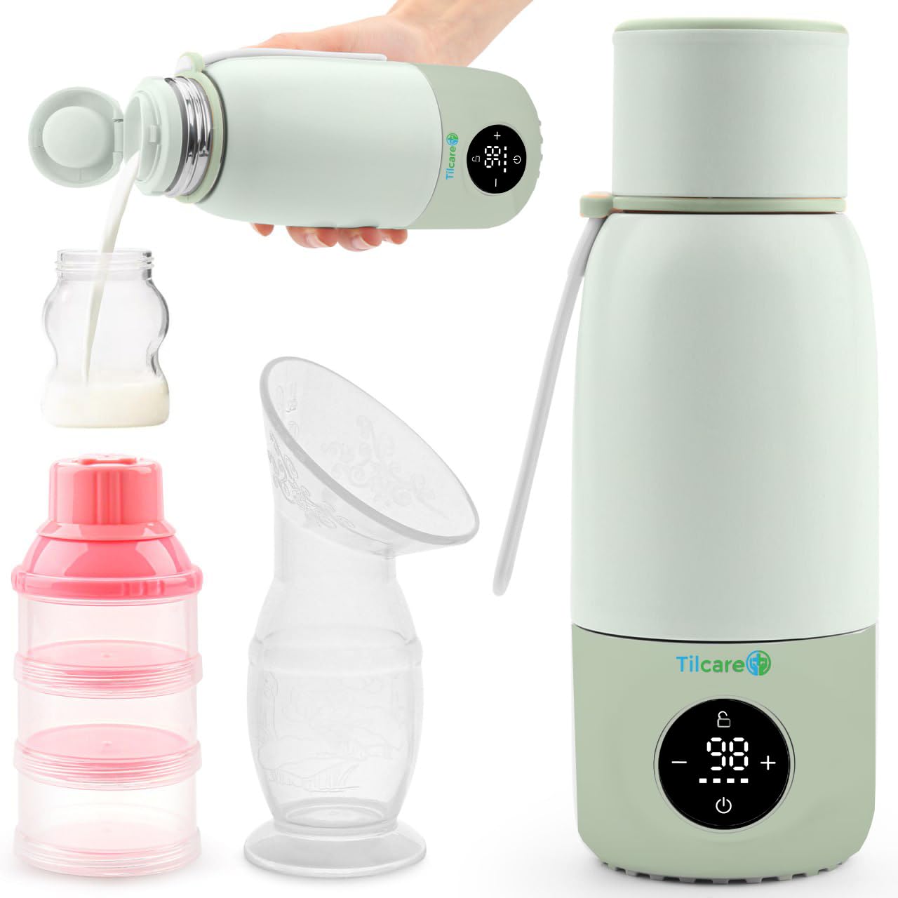 Photo 1 of ***(PARTS ONLY/MAJOR DAMAGE/ NON FUNCTIONAL)***Portable Bottle Warmer for Travel - 17oz 12H Baby Bottle Milk Warmer, Fast Heat Travel Bottle Warmer for Breastmilk, USB Calentador De Biberones on The Go - Wireless Car Bottle Water Warmer, Green