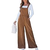 CUPSHE Womens Jumpsuit Corduroy Overalls Square Neck Sleeveless Wide Leg Jumpsuits Pockets Casual Outfit Loose Fall Romper