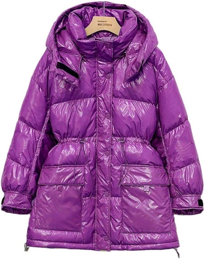 Damen Winter Daunenjacke Mit Pelzkragen – Winddicht, Wasserdicht & Glänzend Für Outdoor