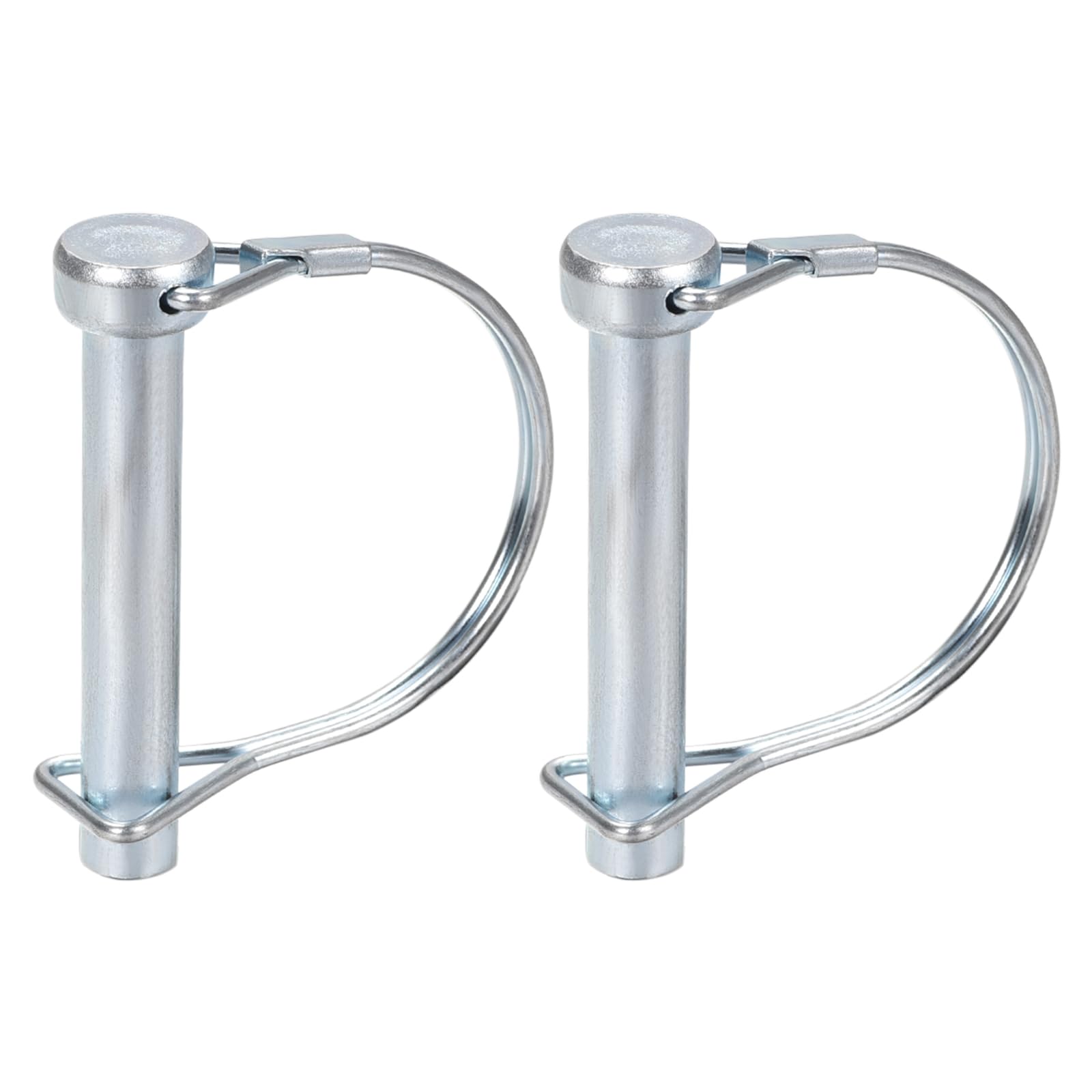 DTGN 10mm x 50mm (DxL) Shaft Locking Pin - 2Pack - Good for Farm Trailers Lawn - Carbon Steel Round Trailer Coupler Pin - Silver Tone