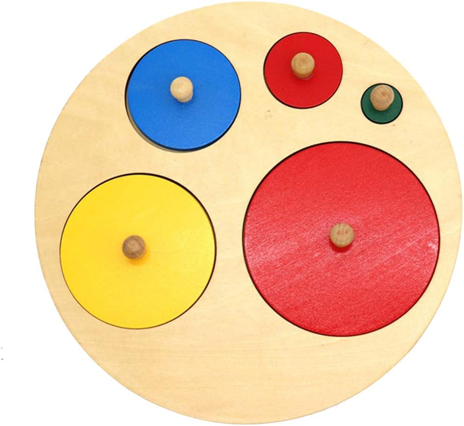 Livecitys Montessori Wood Knob Puzzle Peg Board Geometric Shape Match Baby Educational Toy D