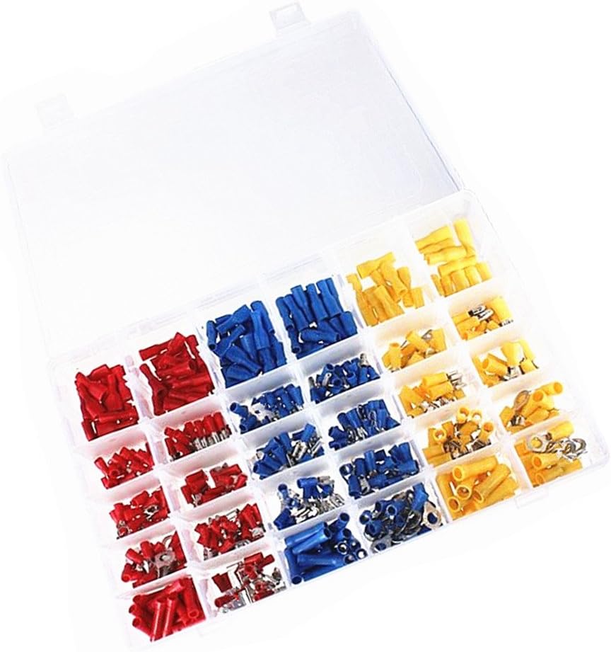 Qiorange 480Pcs Assorted Insulated Electrical Wire Terminals Crimp Connectors Spade Set (480PCS)