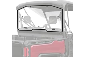 StarknightMT Scratch-Resistant Rear Windshield Full Clear Back Window Compatible With Can-Am Defender 2016-2024 HD5 HD8 HD10 Max Polycarbonate Rear Window Windscreen
