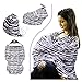 SIKONI Privacy Nursing Cover, Multi Use: Maternity Breastfeeding Fashion Scarf, Stroller Cover, Baby Carseat and High Chair Cover | Unisex Color Grey Camo | Includes Carry Bag & Pacifier Holder |