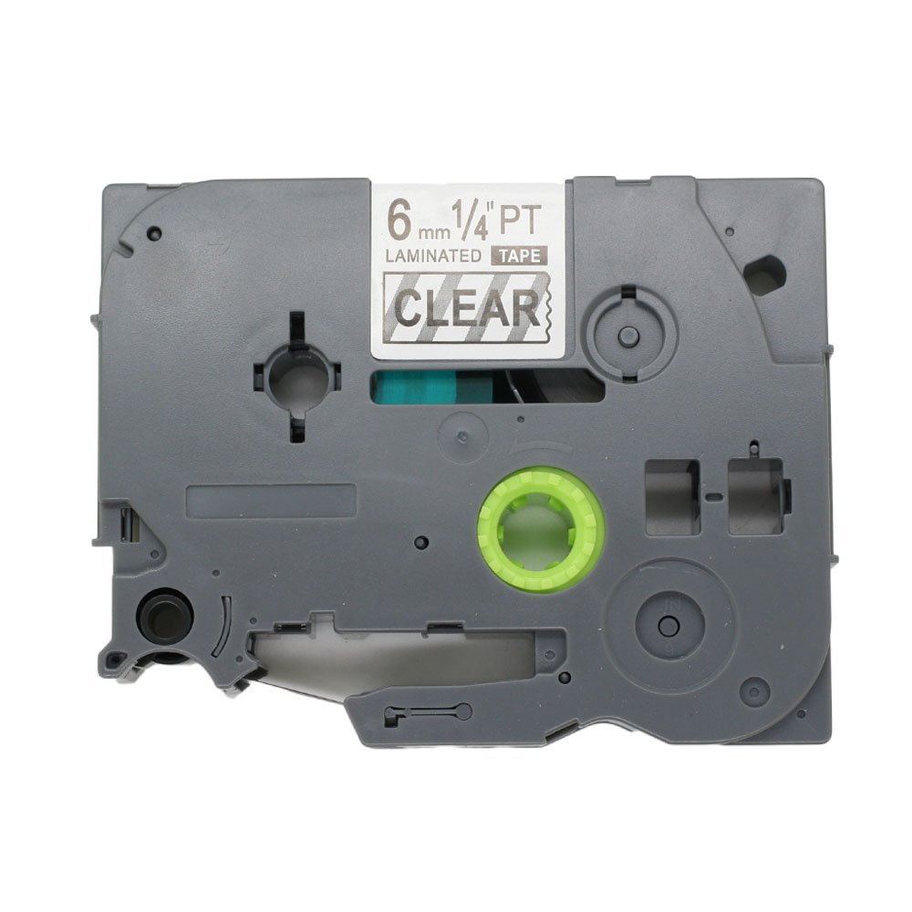 BROVACS 1 Pack Black on Clear Label Tape Compatible for Brother P-Touch TZ 111 TZe 111 6mm 1/4" OPA1111