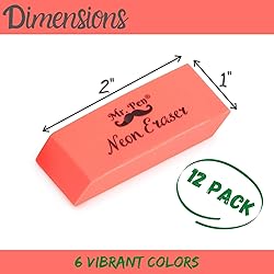 Mr. Pen- Erasers, Pencil Eraser, 12 Pack, Neon
