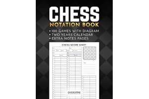 Chess Notation Book: 100 Game Sheets with Diagram ; Chess Annotation Log Notebook ; Moves Tracking Journal ; Chess Player gif