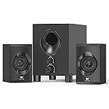 OROW Bluetooth Computer Speakers with Subwoofer,Front Knob 18W Wireless PC Speakers,Support SD &USB&AUX&Bluetooth Play,Great 