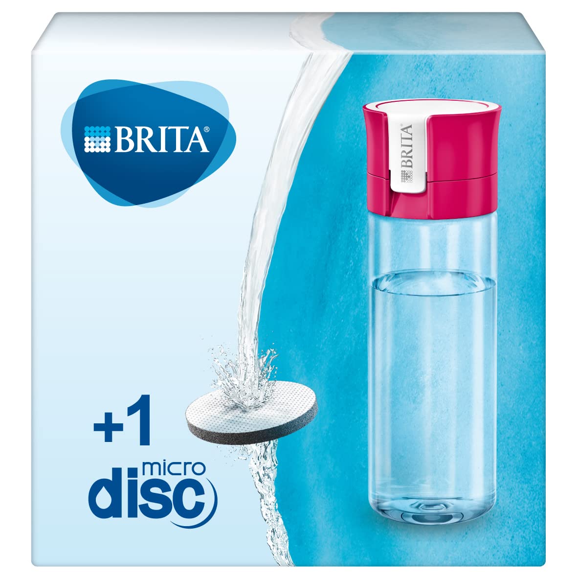 BRITA S1184 Fill and Go Vital Water Filter Bottle, Pink, Pack of 1