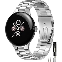 Miimall Metal Band Compatible for Google Pixel Watch 3 41mm,Stainless Steel Metal Wristband Strap for Pixel Watch 3 2024/ Pix