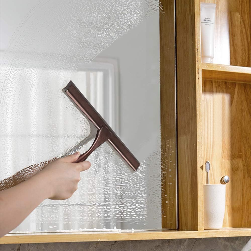 HIWARE All-Purpose Shower Squeegee for Shower Doors, Bathroom, Window and Car Glass - Bronze, Stainless Steel, 10 Inches: Home & Kitchen