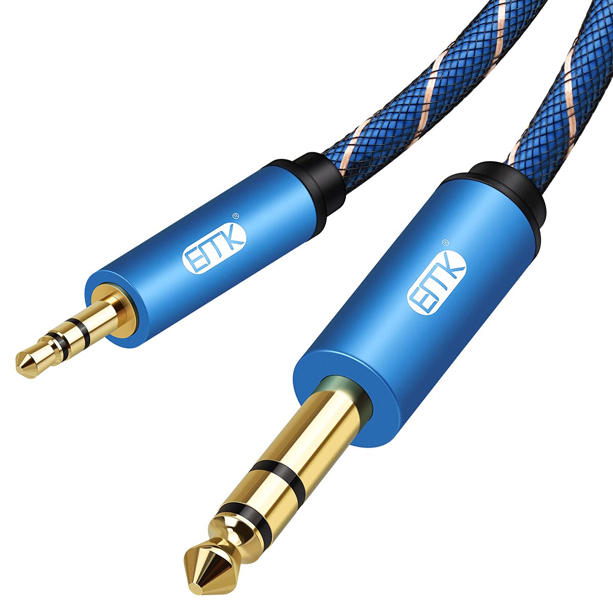 EMK AUX 3.5mm to 6.5mm Audio Cable Mobile phone Computer Connected to Electronic drum, Amplifier, Guitar, Mixer, Speaker, Gold-Plated Audio 6.35 Adapter 1m