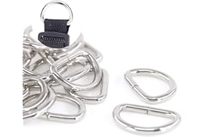 Swpeet 150Pcs Multi-Purpose Metal D Ring Semi-Circular D Ring for Hardware Bags Ring Hand DIY Accessories (1 Inch)