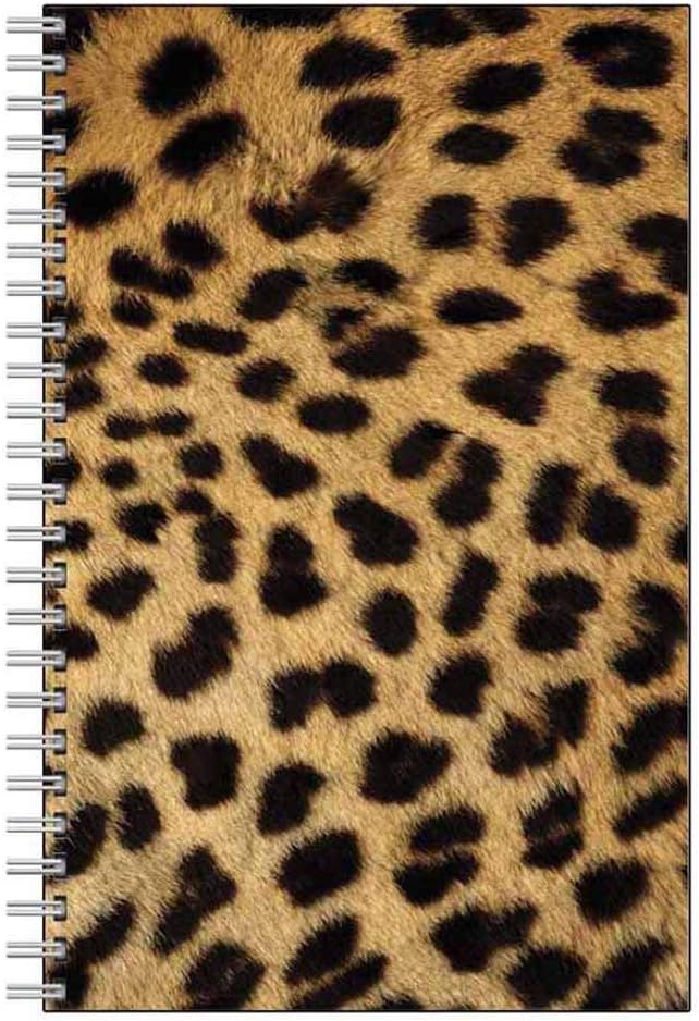 Cheetah Print Notebook Journal - Wildlife Animal Theme Design - Spiral Bound - 80 Lined Pages - Stationery Paper - Office Business School Supplies
