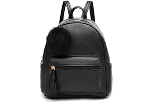 IHAYNER Mini Backpack Purse for Girls Teens Women Purses PU Leather Pom Backpack Shoulder Bag with Charm Tassel