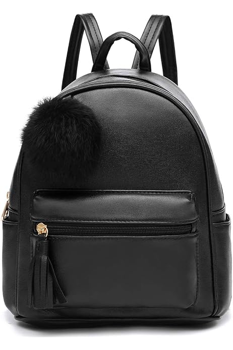 plain black small backpack