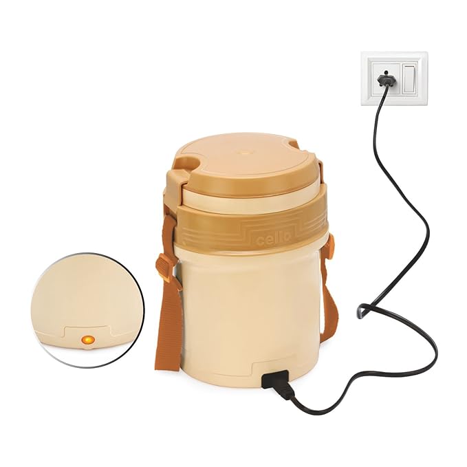 Buy Cello Newton Electric Lunch Box with 4 Containers (Beige) Online at