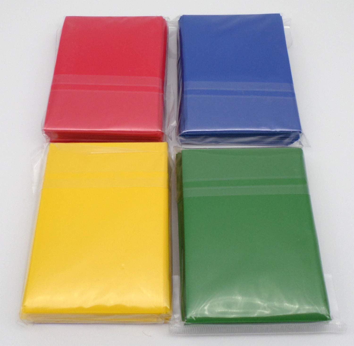docsmagic.de 4 x 60 Double Mat Card Sleeves Small Size 62 x 89 - Blue Green Red Yellow - YGO - Mini