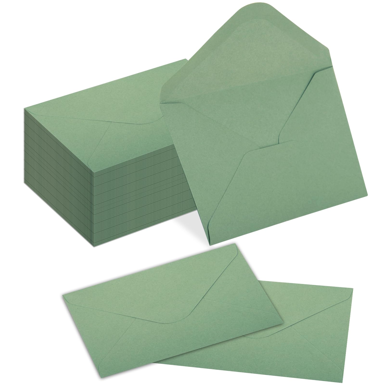 Photo 1 of 100 Packs Gift Card Mini Envelopes Sage Green Small Envelope with Gummed Seal, Paper Business Card Envelopes, Bulk Tiny Envelope Pockets for Small Note Cards, 4 x 2.7 Inches