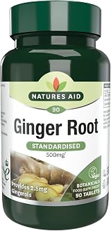 Natures Aid Ginger Root 500mg 90 Tablets Vegan Non-GMO Gluten Free