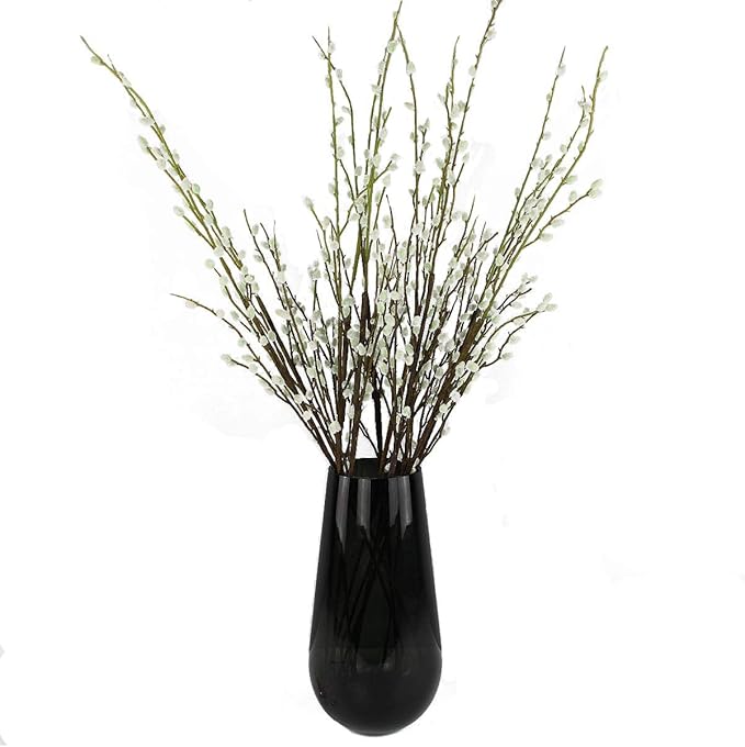 Rinlong 12pcs Artificial Pussy Willow Branches for Vase
