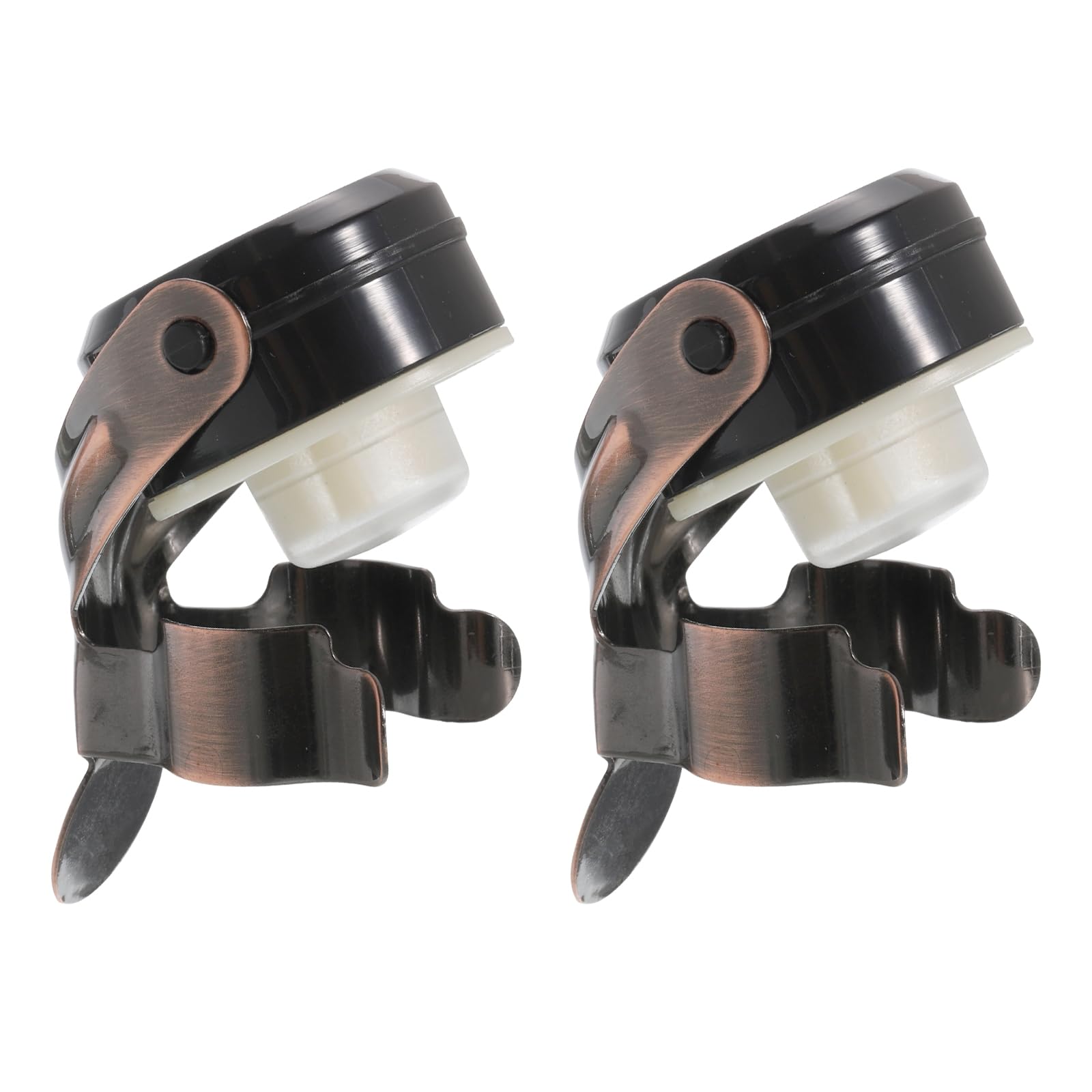 PATIKIL Champagne Stoppers, 2Pcs Manganese Steel Reusable Bottle Sealer Champagne Saver Cork Bottle Plug Keep Fresh for Champagne Wine, Copper Tone/Black