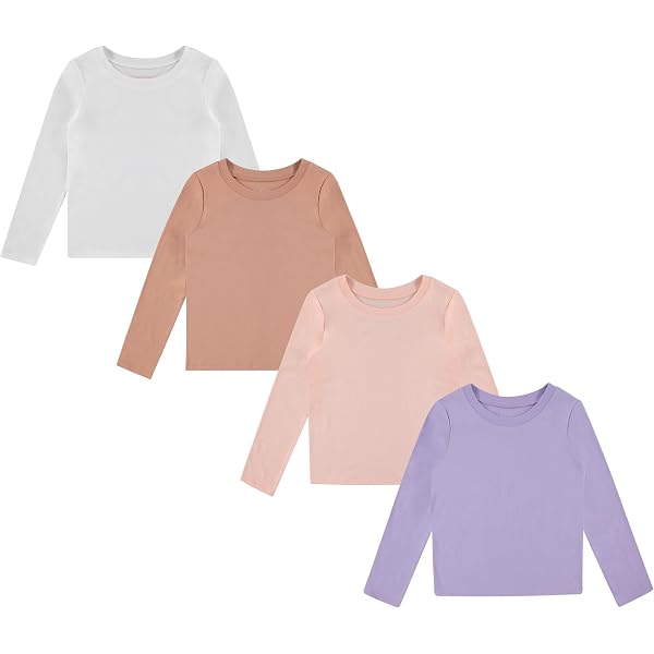 Amazon Essentials Girls' & Toddlers' Long-Sleeve T-Shirts - Multipack Everyday Tees