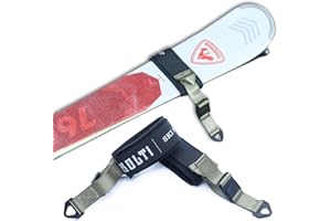 KOLTI Ski & Pole Fasteners Strap, Adjustable Skis Carrier Strap Wraps Ties for Carrying Winter Ski Gear