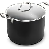 TeakLake 16QT Nonstick Ceramic Stock Pot with Tempered Glass Lid, Cool Touch Handles, Induction Ready &ndash; Large Cooking Soup Pot for Chili, Pasta, Stew, Easy Cleanup