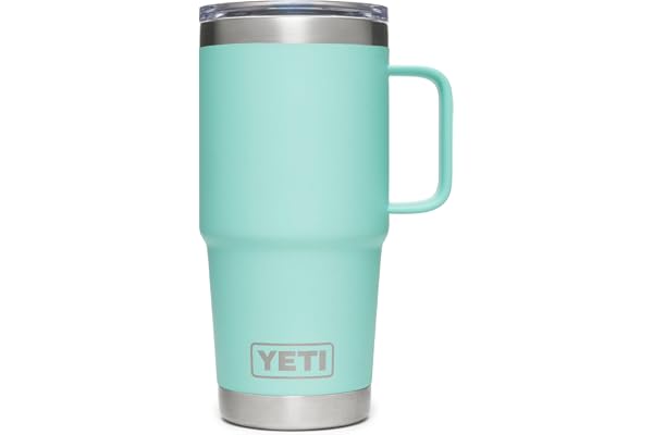 YETI Rambler 20 oz Travel Mug, Stainless Steel, Vacuum Insulated with Stronghold Lid, Seafoam