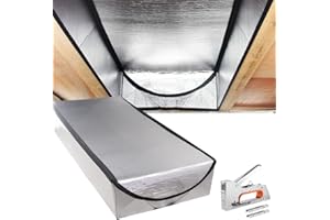MYFAMIREA Attic Stairs Insulation Cover for Pull Down Stairway, R-Value 15.5, Extra Thick, Air Tight Attic Cover with Installation Tool Stairway Ladder Insulator Cover with Easy Zipper Access 25" x 54" x 11"