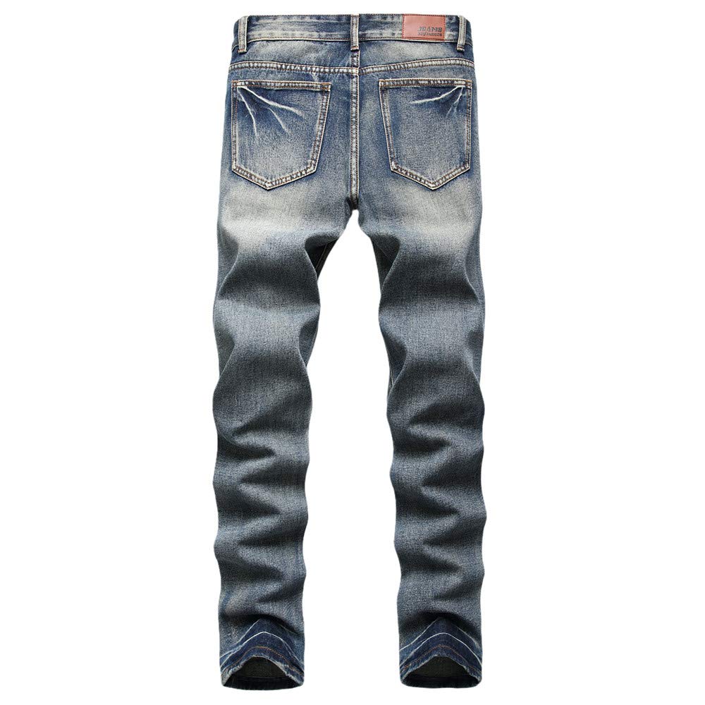 AITITIA Men's Ripped Regular Fit Jeans